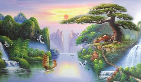 Treo những tranh sơn thủy thu hút tài lộc, vận may cho công ty