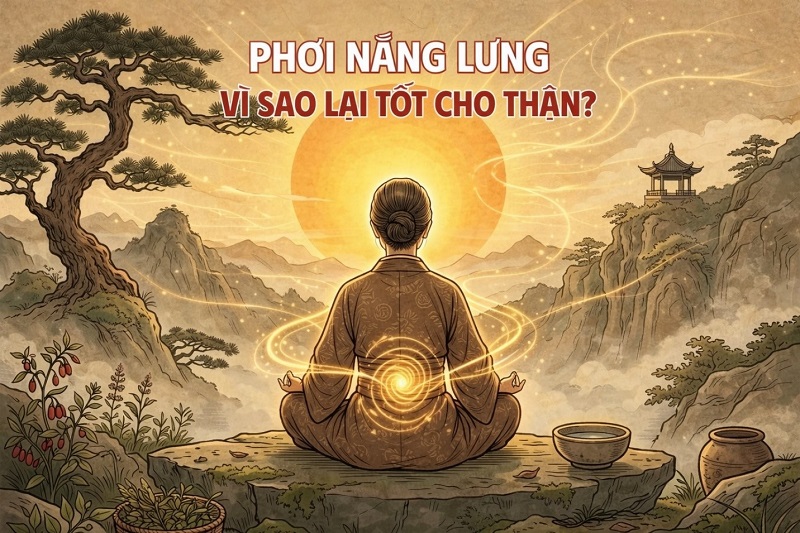 Phơi nắng lưng vì sao tốt cho Thận? Cách phục hồi Thận khí tự nhiên