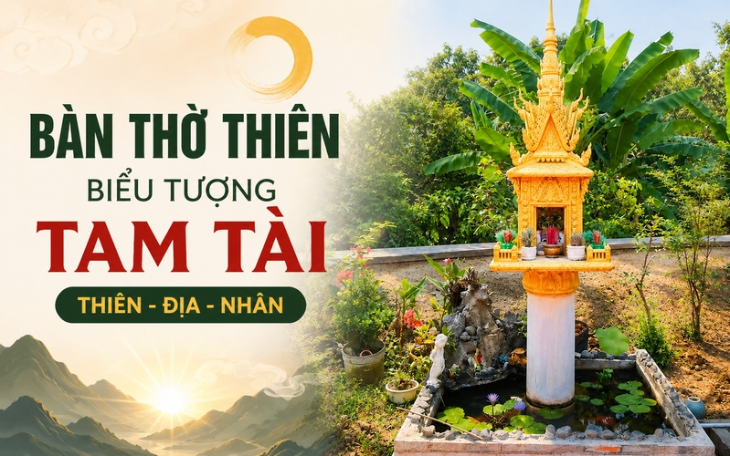 BÀN THỜ THIÊN NGOÀI TRỜI: BIỂU TƯỢNG THIÊN ĐỊA NHÂN TAM TÀI HỢP NHẤT