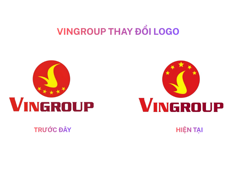 Hình ảnh so sánh logo cũ và mới vingroup đổi logo