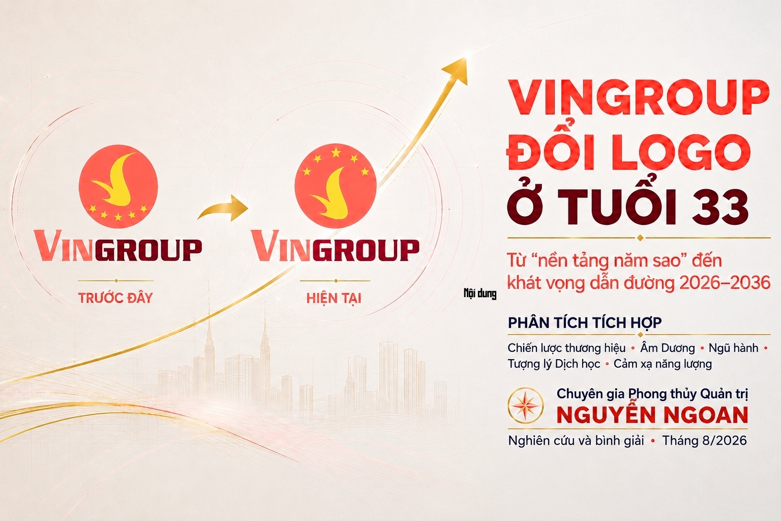 Vingroup đổi logo ở tuổi 33 - so sánh logo cũ và mới