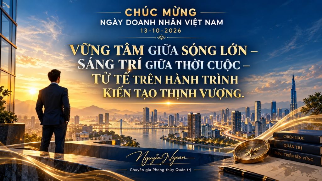 CHÚC MỪNG NGÀY DOANH NHÂN VIỆT NAM 13/10/2026: VỮNG TÂM GIỮA SÓNG LỚN – SÁNG TRÍ GIỮA THỜI CUỘC – TỬ TẾ TRÊN HÀNH TRÌNH KIẾN TẠO THỊNH VƯỢNG
